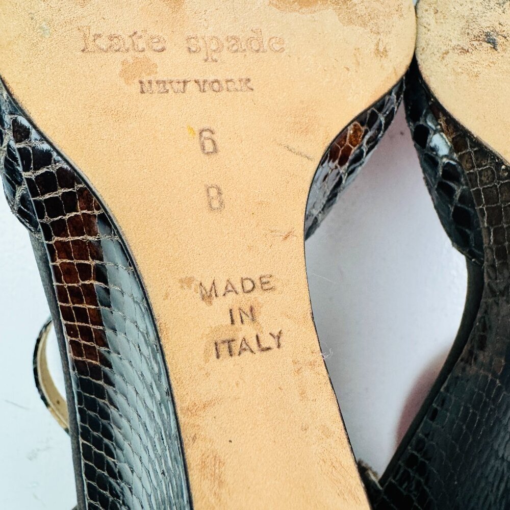 Kate Spade Python/Snakeskin Closed Toe Wedge Heels Women's Size 6 - Picture 8 of 8